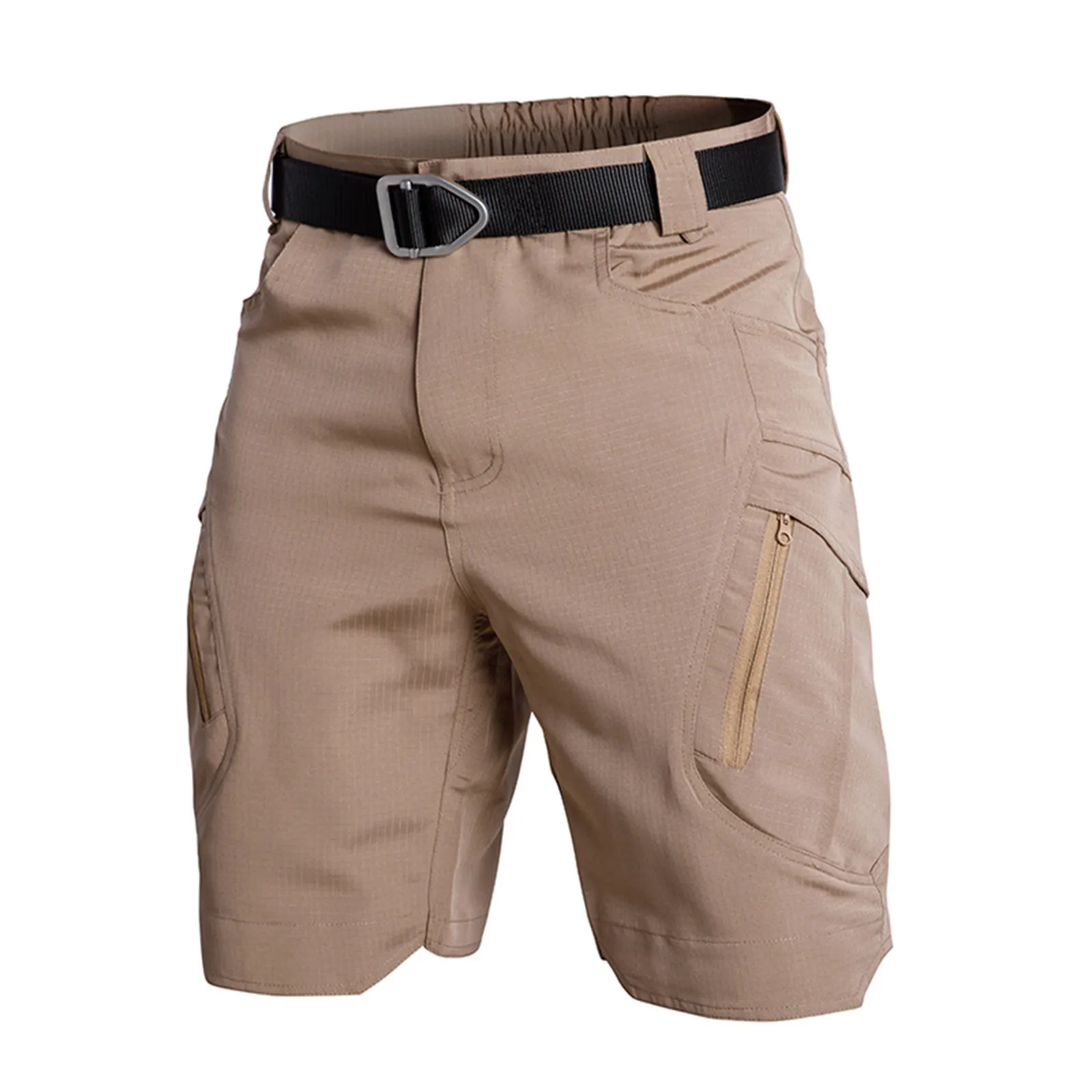 2025 New Men's Cargo Shorts Solid Color Wear-resisting Multi-Pockets Drawstring Shorts Outdoor Hiking Joggers Casual Shorts