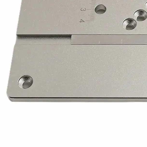 

Вставная пластина фрезерного стола из алюминиевого сплава 24,5x24 см с откидной доской и манометром для фрезерования древесины/позиционирования центра вверх