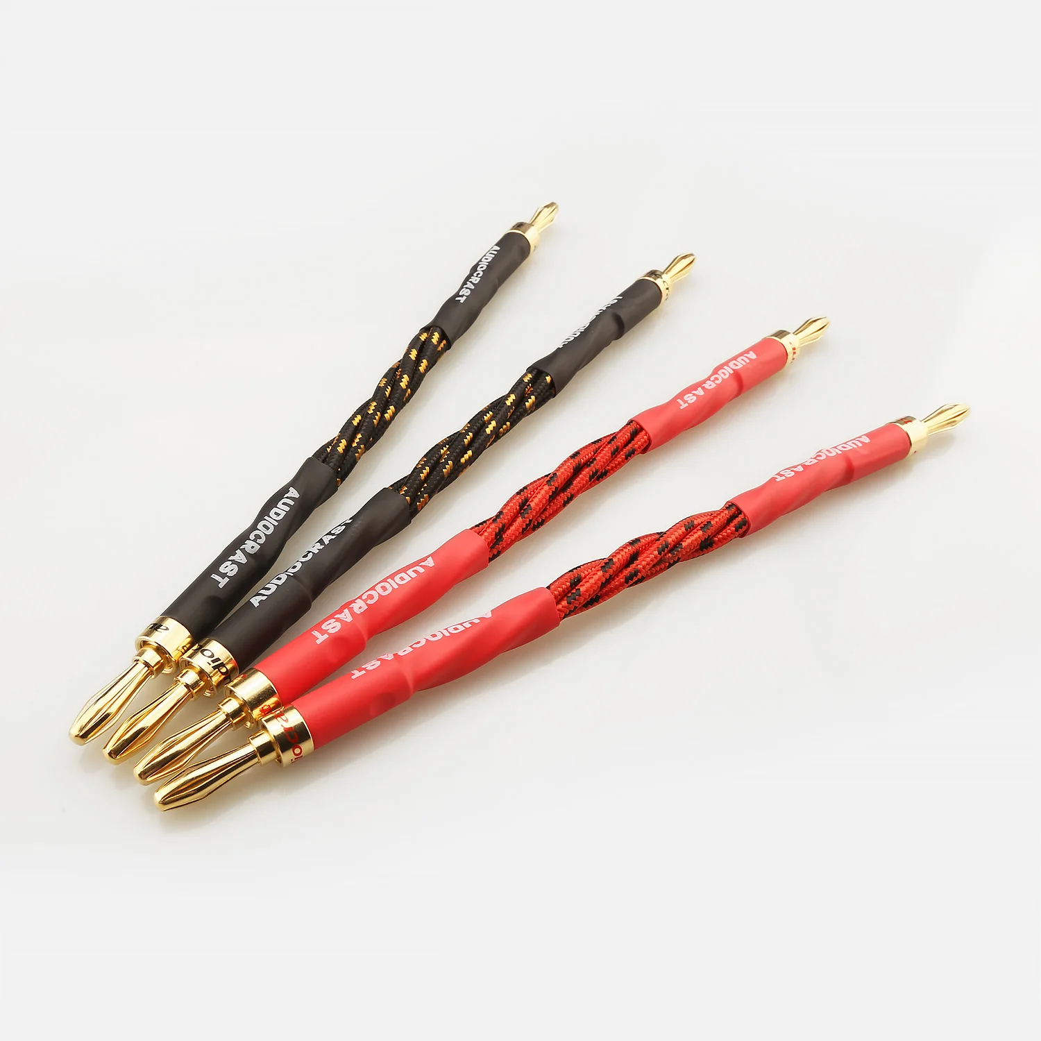 4PCS Hi‑End Speaker Jumper Cable Audio Jumper Wire Gold Plated Spade Banana Plug for HIFI Speaker Amplifier Terminal