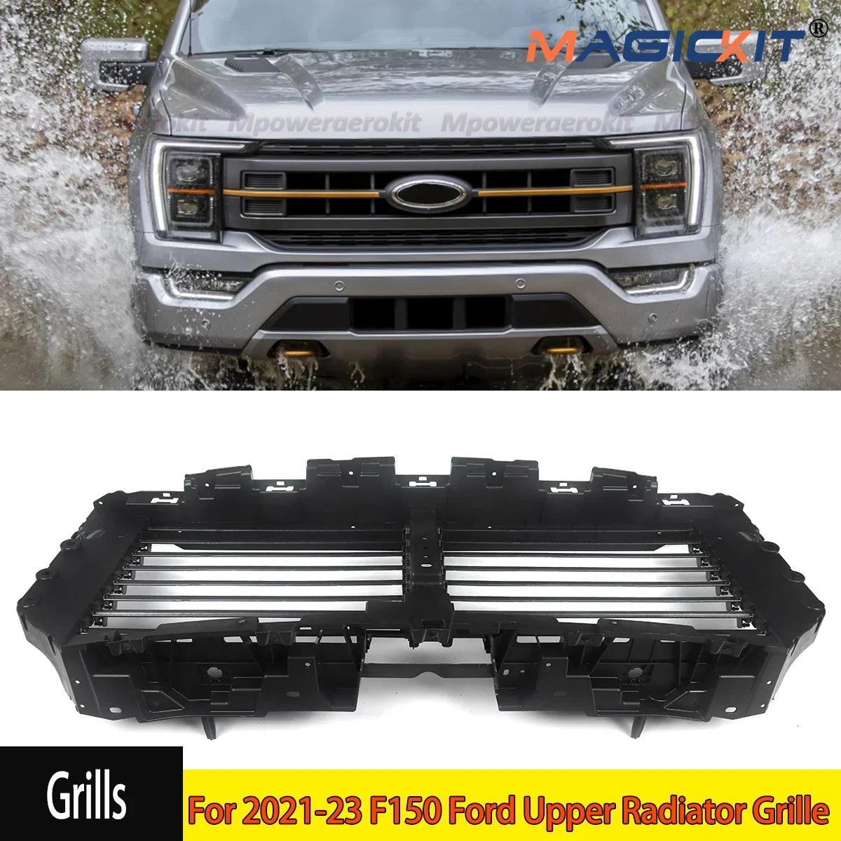 For 2021-23 F150 Ford Upper Radiator Grille Air Shutter Control ABS ML3Z-8475-A