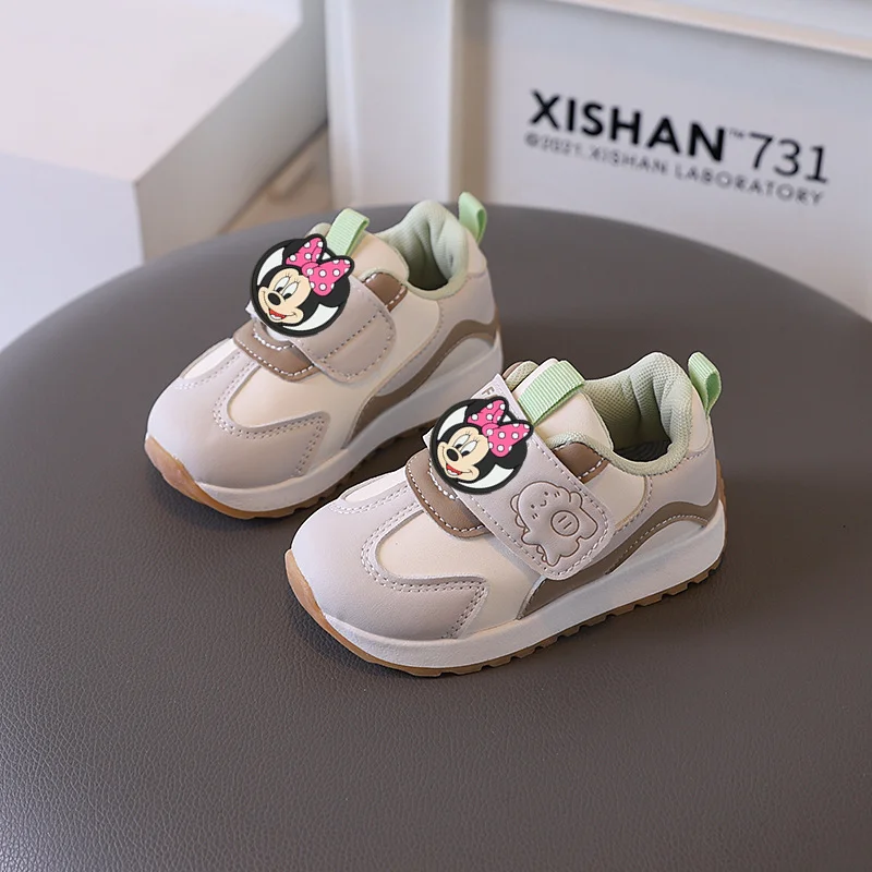 

Disney Mickey Mouse Spring and Autumn Girls Casual Shoes pu Breathable Children Sneakers Baby Running Shoes Boys Toddler Shoes