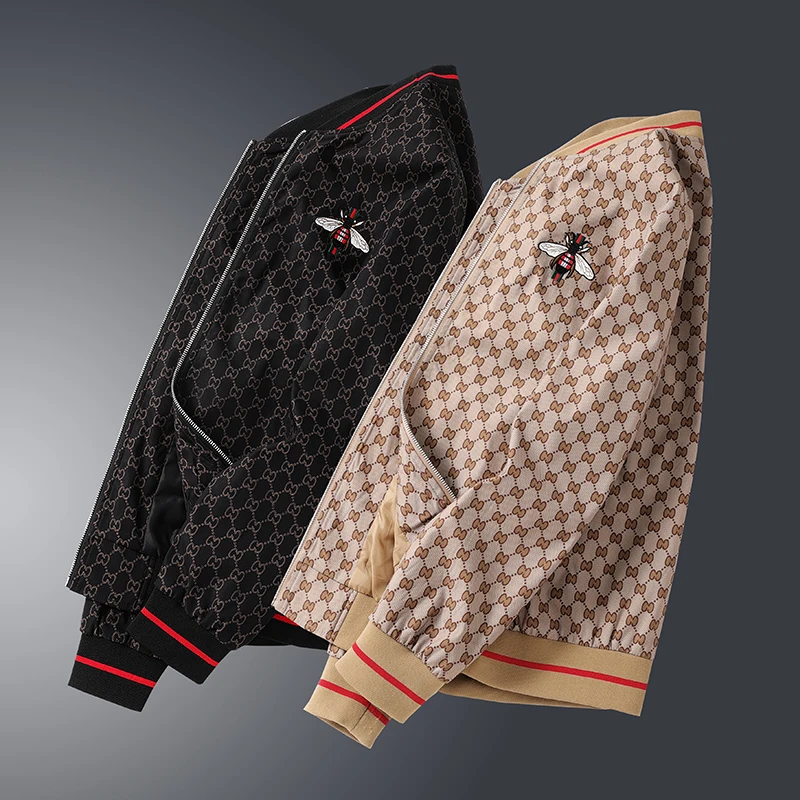 جاكيت رجالي برقبة بيسبول ، معطف بقصة ضيقة ، موضة الترفيه ، الاتجاه ، الربيع والخريف ، جديد