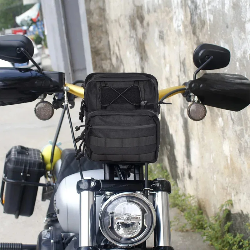 Motorcycle Sissy Bar T-Bar Handlebar Bag For Harley Softail Dyna Sportster FXBB Custom Front Handle Bars Bags Travel Pouch Bag