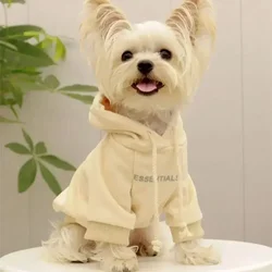 Dog Hoodies Letter Fleece Lined Designer Dog Clothes Puppy Sweatshirt Soft Warm Sweater Clothes for Small Dogs Poodle Maltese