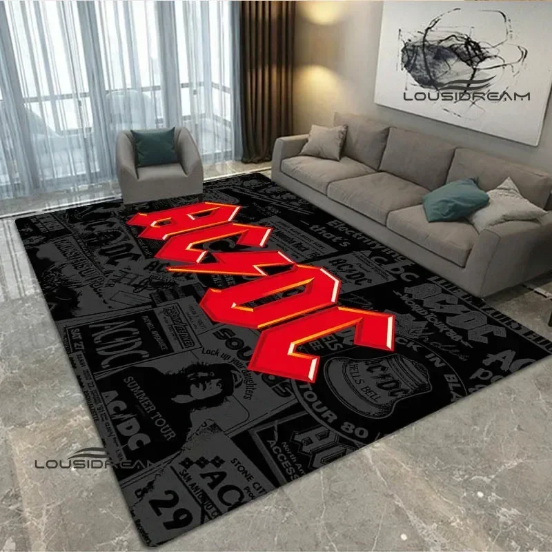 Rock band AC/DC retro Printed carpet living room bedroom carpet non-slip door mat photography props area rug birthday gift