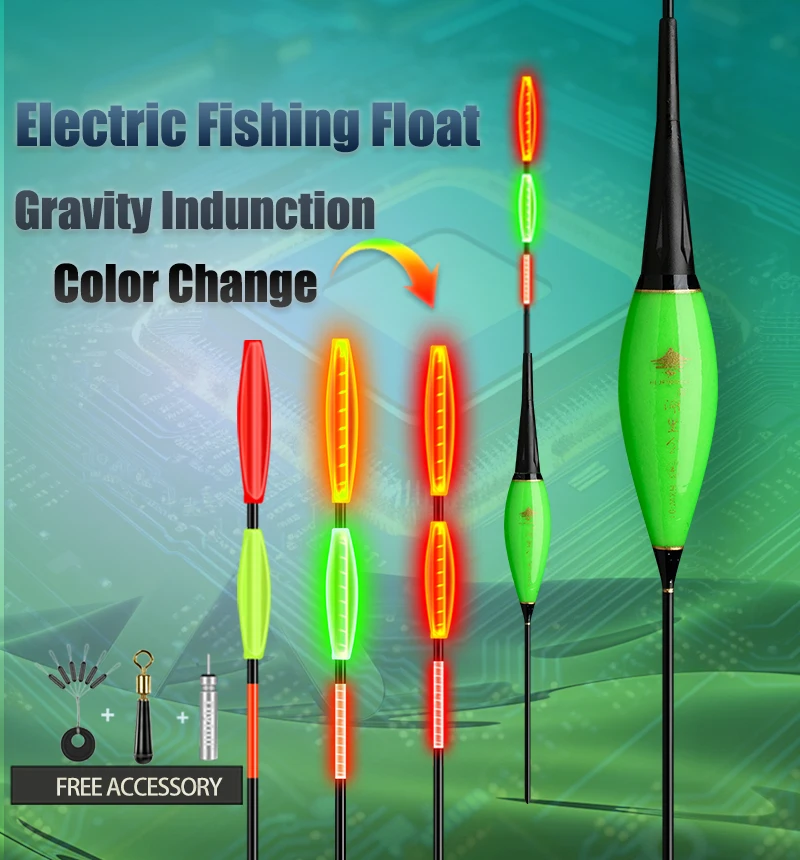 

WLPFISHING 1Piece Fishing Floats Gravity Sensor Smart Electric Floaters Cool Light Source Luminous Bobber Day & Night Dual Used