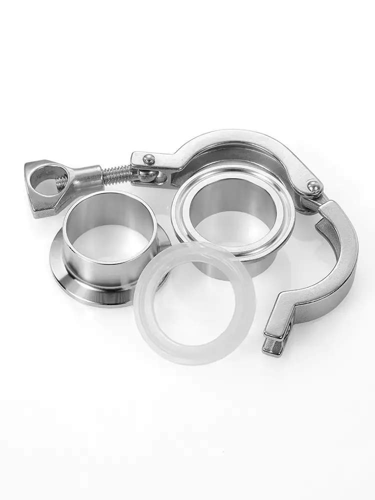 304 Stainless Steel Sanitary Quick-install Coupling & Clamp Set, Snap-type Chuck Hose Clamp