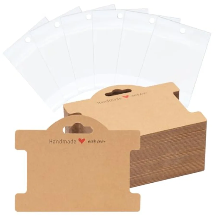 100Pcs Jewelry Display Cards with Bags