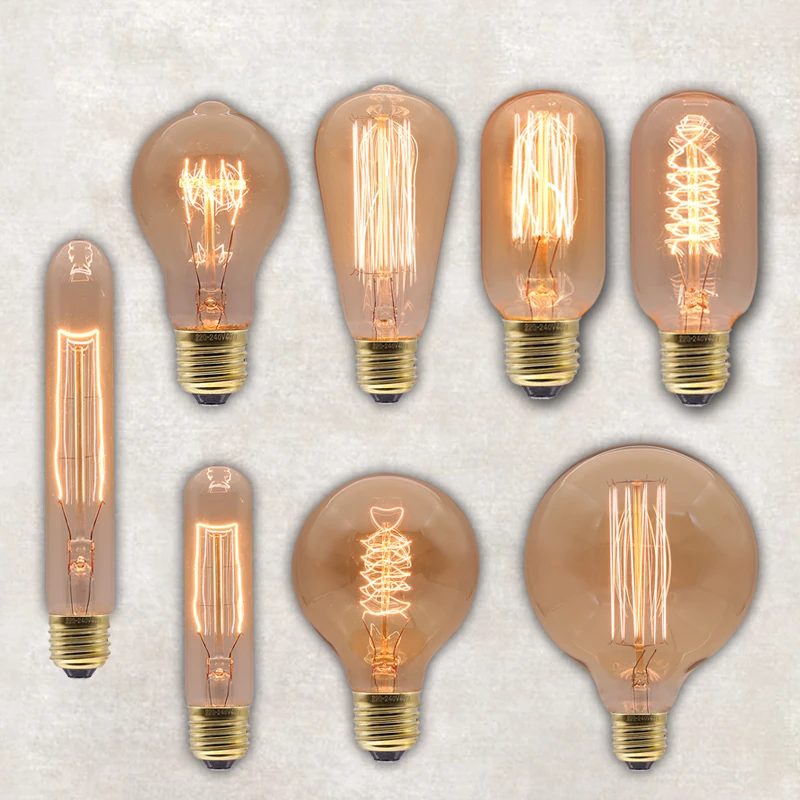 Retro Edison Lamps Bulb E27 AC220V/110V 40W Incandescent Lights Halloween Bedroom Decoration Christmas Bulb Indoor Lighting