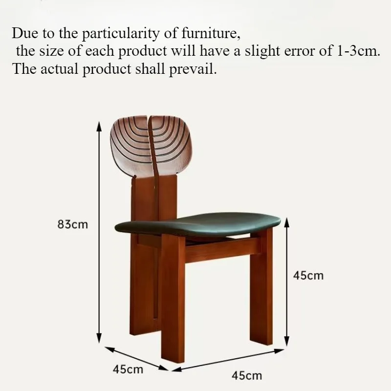 Retro Solid Wood Chair Backrest Chairs Living Room Light Luxury Designer Dining Chair Home Modern Simple Dining Room Furniture