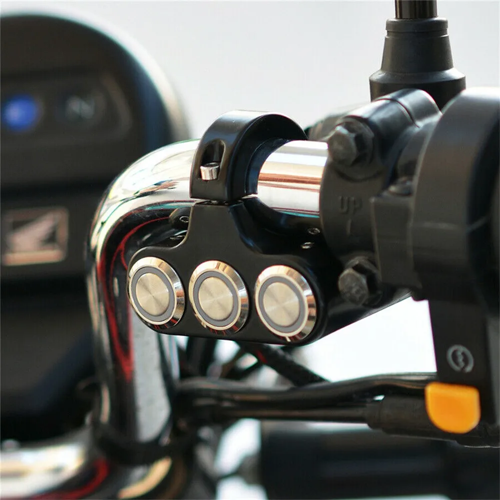 Motorcycle Handlebar Switch Manual-return/Lock Button Can Be Used For General Lights Hazard Light Fog Light For 22mm Handlebar
