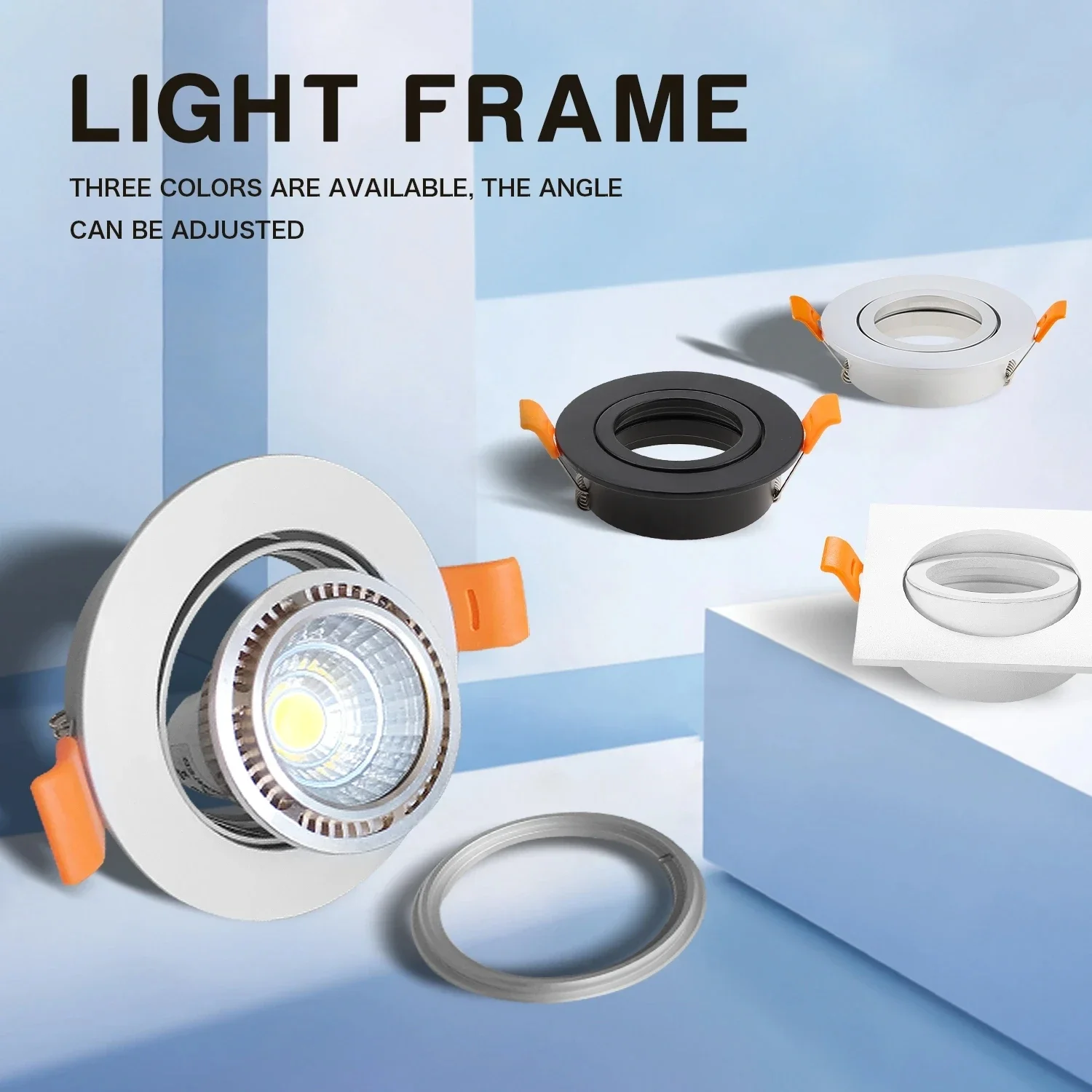 Alumínio ajustável LED Downlight, luminária redonda, teto Spot Light Frame, alta qualidade, GU10, MR16