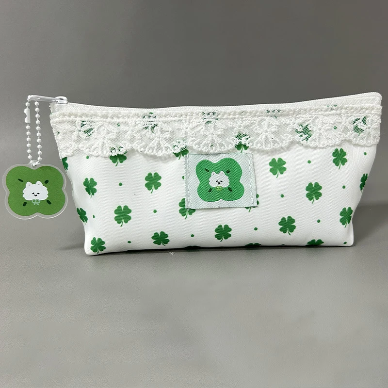 High Quality Sweet Lace Floral Design Pen Bag Large Capacity Multifunctional Stationery Bag Pencil Case Students Supplies