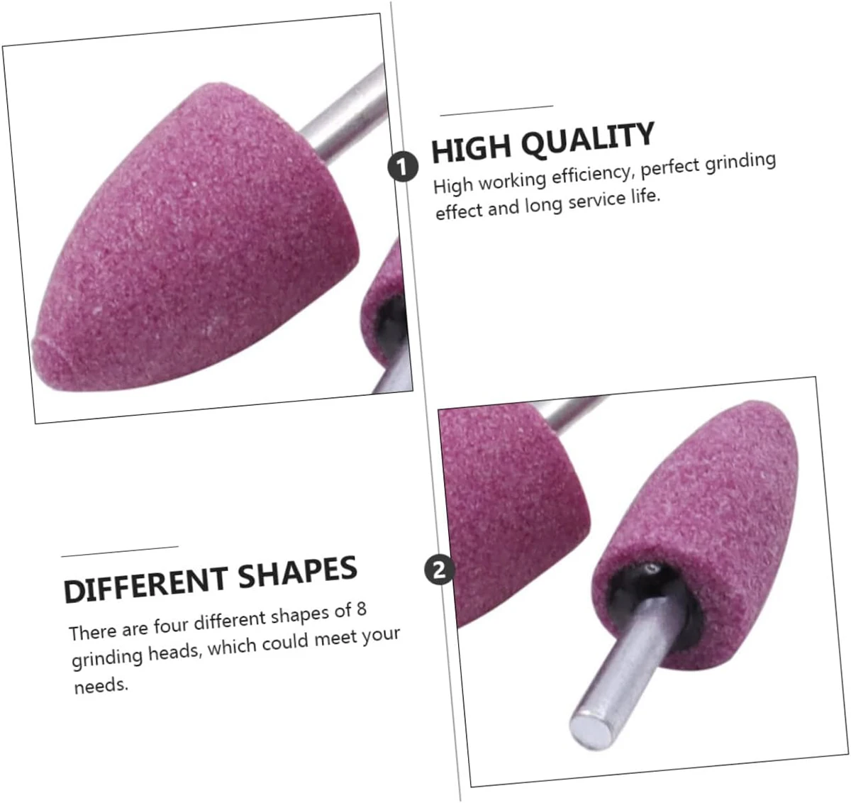 20Pcs Red Corundum 6mm Shank Conical Grinding Head For Polishing And Rust Removal Mini Brush Bullet-shape For Dremel Dril Rotary