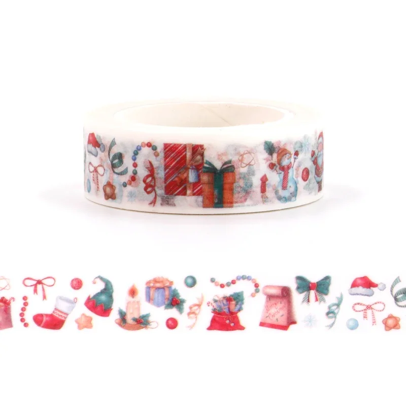 NEW 1PC 10M Decorative Christmas Presents Washi Tape for Scrapbooking Journaing Adhesive Masking Tape Cute Papeleria