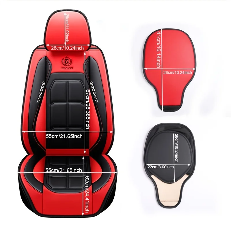 Funda de asiento todo incluido, cojín de asiento de coche de cuero completo, funda de asiento para conductor y pasajero de un solo asiento, almohadilla universal para todas las estaciones