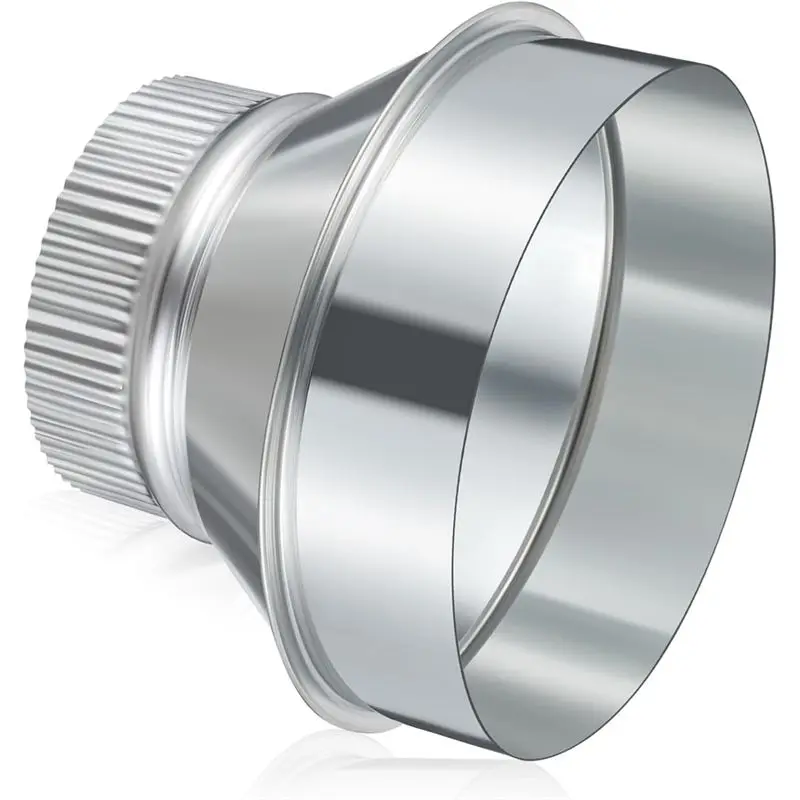 AT21-Round Crimped Pipe Connector Fitting Coupling 6 Inch To 4 Inch Duct Reducer Increaser Galvanized Steel Air Duct Adapter