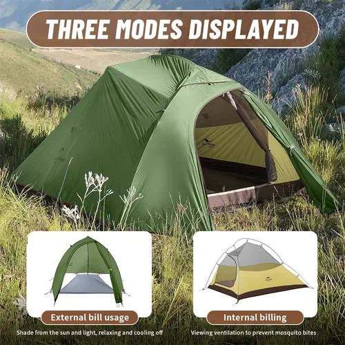 Imagen 2 del producto Naturehike Cloud Up 1, 2 y 3 personas tienda de campaña ultraligera impermeable tiendas de senderismo senderismo mochilero refugio tienda de viaje
