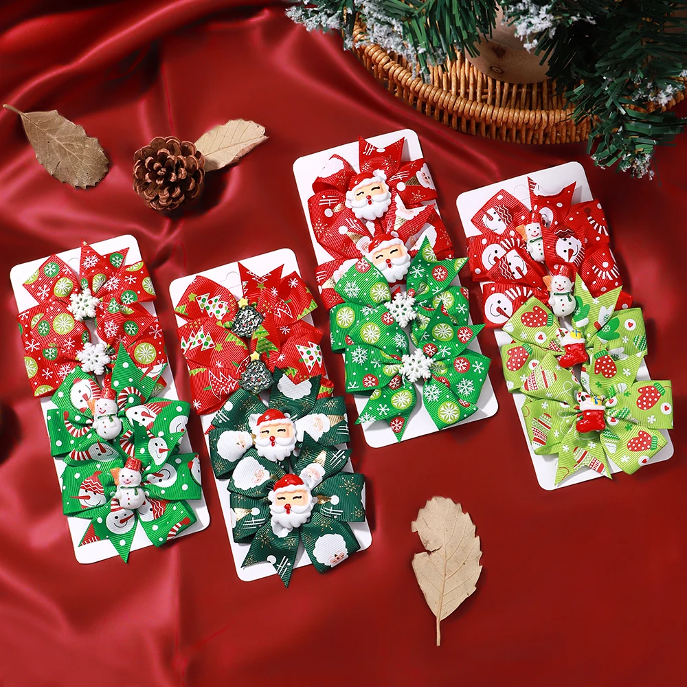 Weihnachten Sonnenblumen Band Haarspange Acryl Material Elch Weihnachtsmann Schleife Haarspange Kinder Weihnachtsfeier Kopfbedeckung