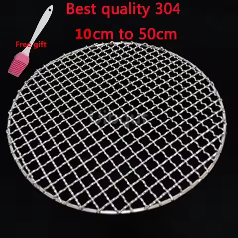 304 Stainless Steel round BBQ net Grill Mesh Roast Nets Bacon Grill Tool Iron Nets barbecue accessories non-stick BBQ Mat Grid