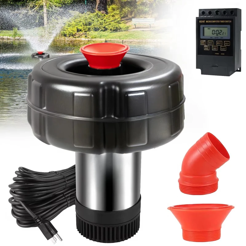 Pond Fountain Aerator 750W1HP 15000 Floating Exposure Pump 120ft Small and Large Ponds and Lakes Power Cords Fast Delivery
