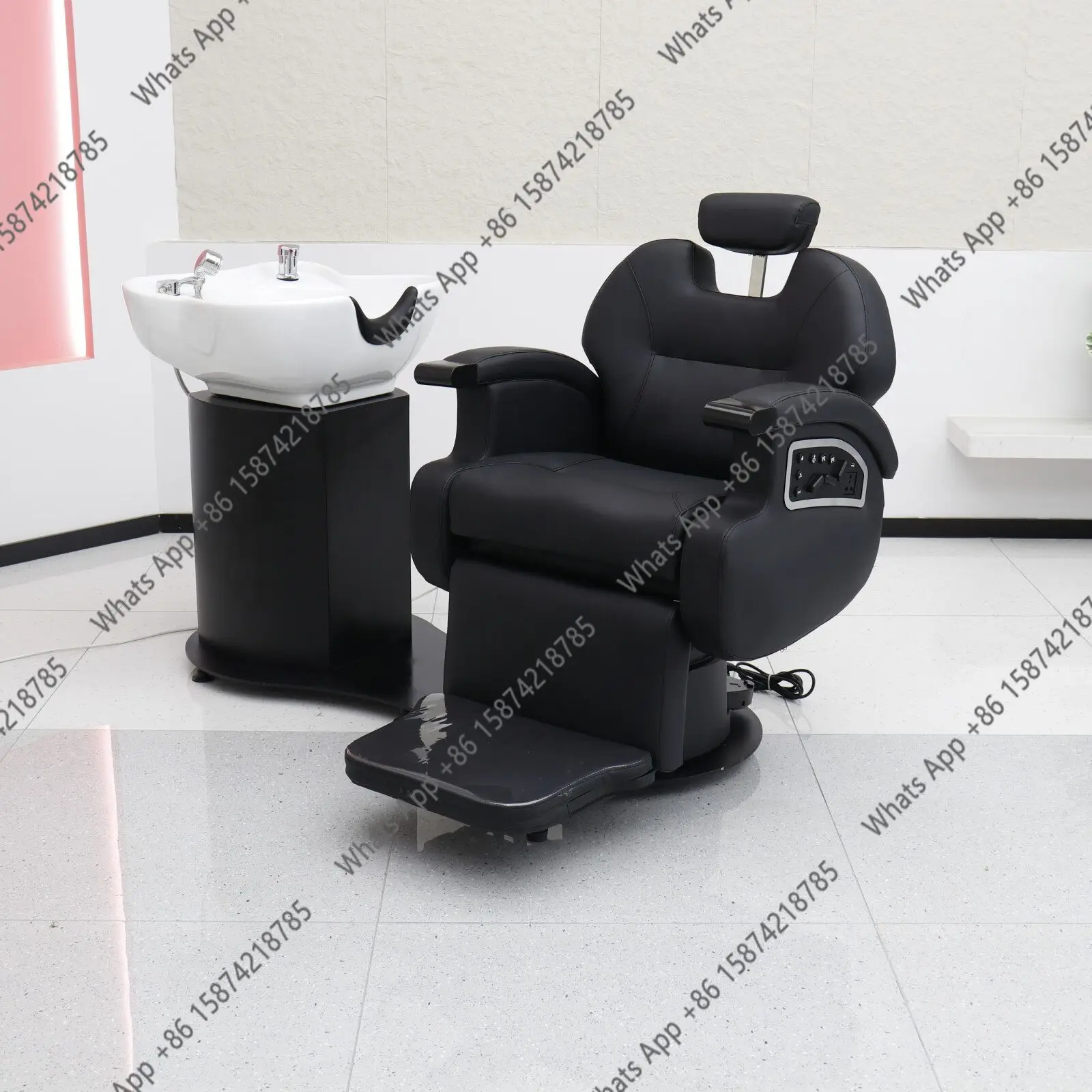 

New high-end electric massage shampoo bed can be rotated and put down barber shop shampoo bed hair salon special hair bed