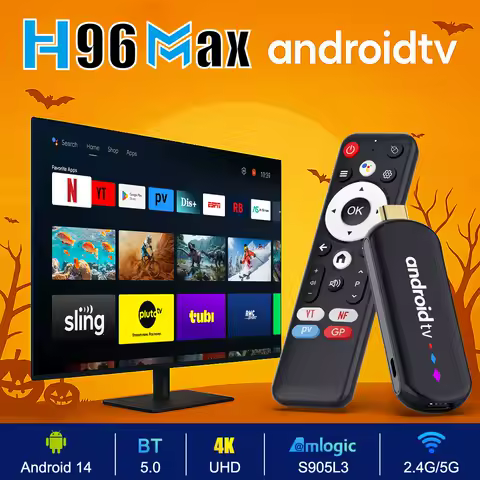 H96max S905L TV Stick Android14 Quad Core BT5.0 4K@30fps 2.4G&amp;5G Wifi6 2GB 16GB Google Voice Assistant Media Player AI TV Stick