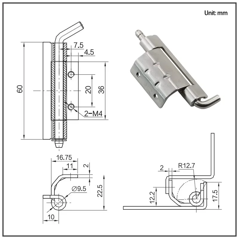 6pcs Stainless Steel Hinge Detachable Distribution Box for Industrial Electrical Equipment Welding Hidden Engineering Solution