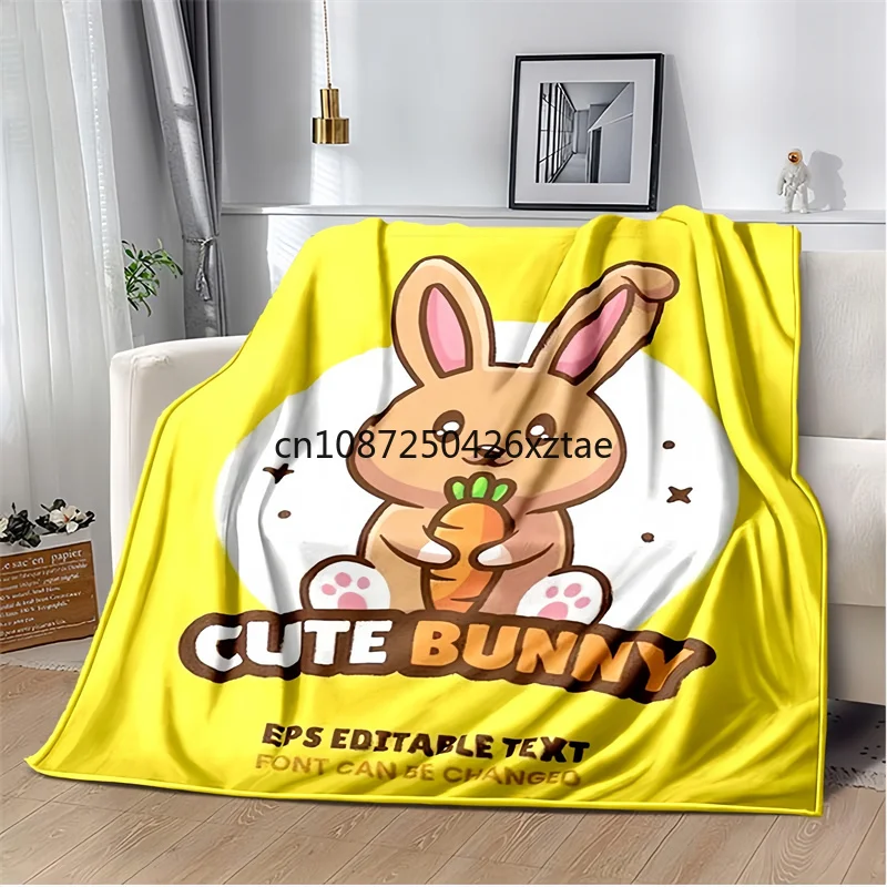 

CC-Cute B-Bunny H-Holding Carrot Logo Children Blanket,Soft Warm Sports Yoga Sofa Bed Blankets,boys and Girls Brithday Gift,