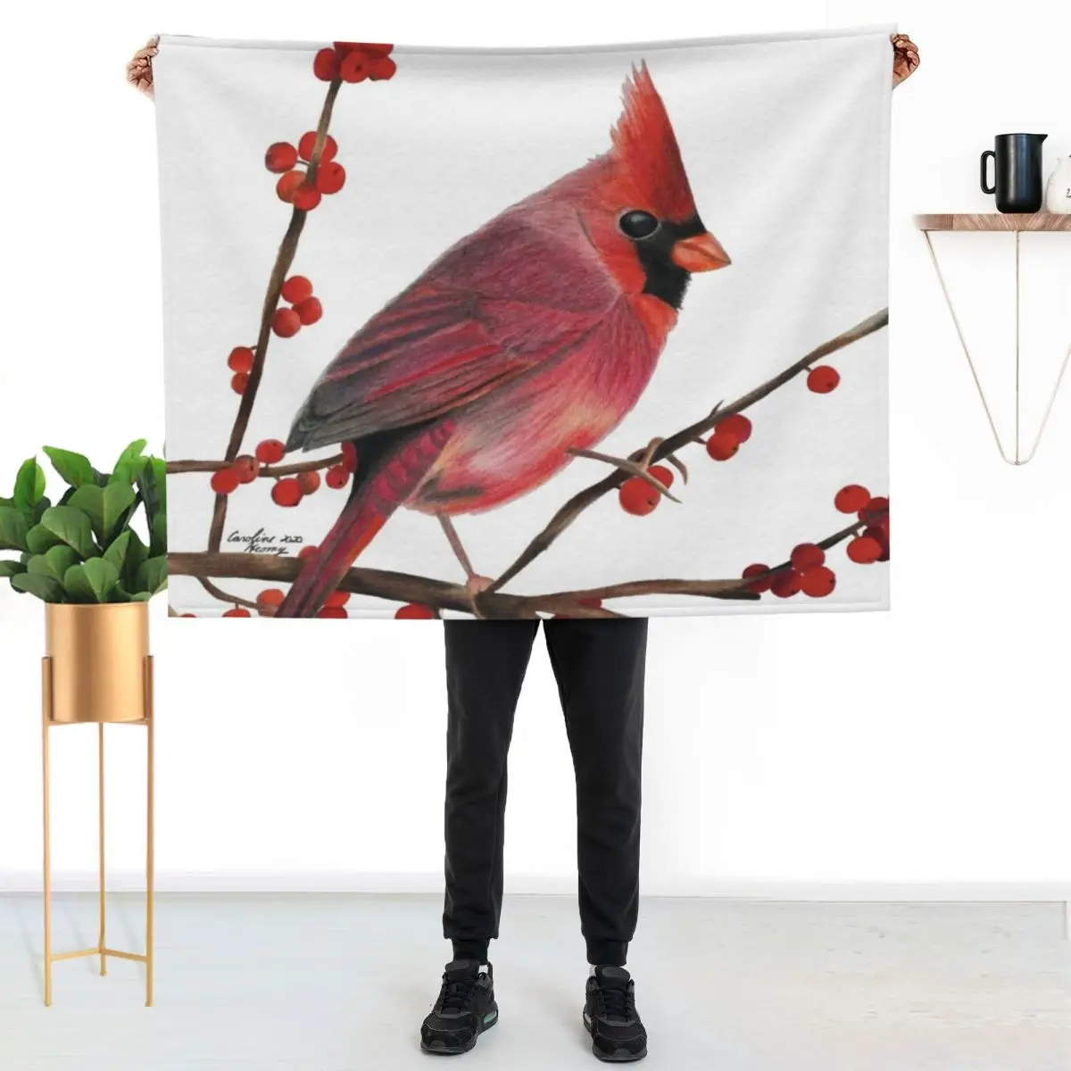 Cardinal Throw Blanket Luxury Brand Decorative Sofas Plaid on the sofa Bed covers funny gift Soft Plaid Blankets
