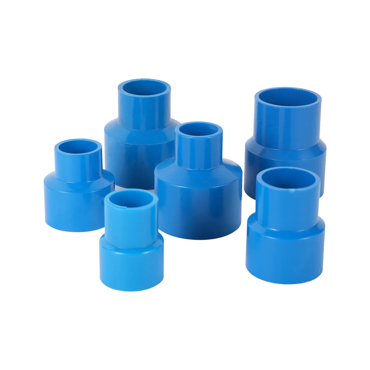 Home Decoration 20/25/32/40mm PVC Blue Straight Reducing Connection Joint Water Tube Repair Adapter DIY Shelf Fittings 1/10Pcs