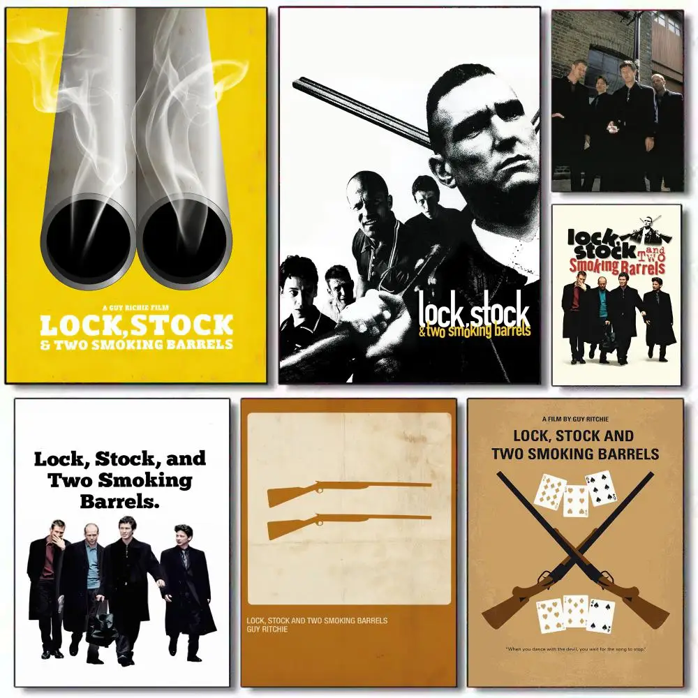Lock Stock and Two Smoking Barrels Poster Self-adhesive Painting with prints Home bedroom living room decoration