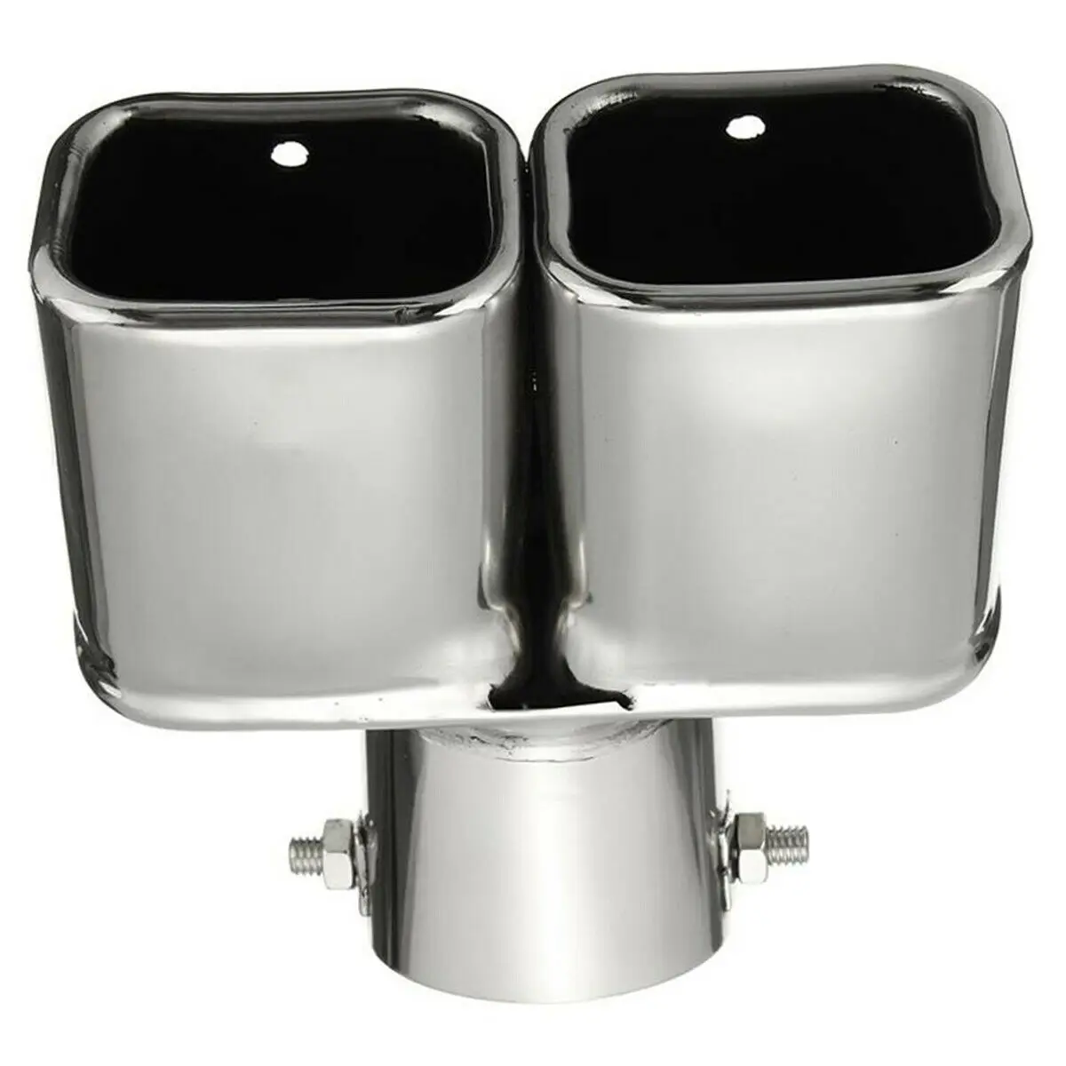 A57E-الفولاذ المقاوم للصدأ سيارة أنبوب مزدوج الخمارات أنبوب العادم الديكور منفذ الذيل الحلق لميتسوبيشي أوتلاندر 2WD 2013-2018