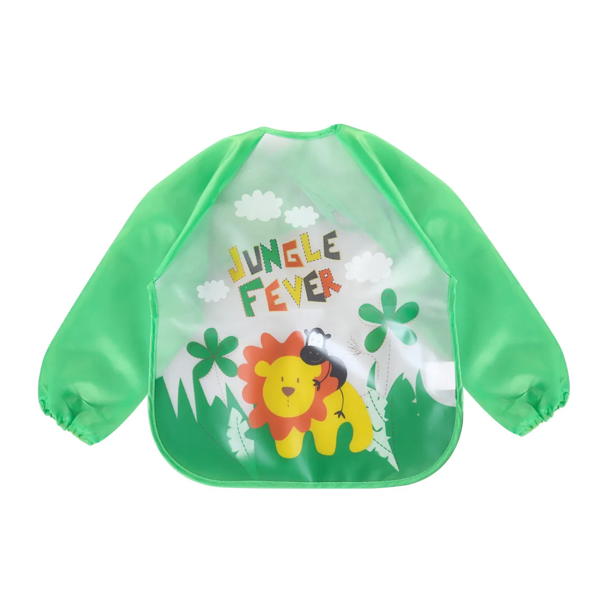 

Sleeved Waterproof Baby Bib Smock Lightweight Eva Material Washable Leakproof Cartoon Lion Pattern Kid Painting Apron