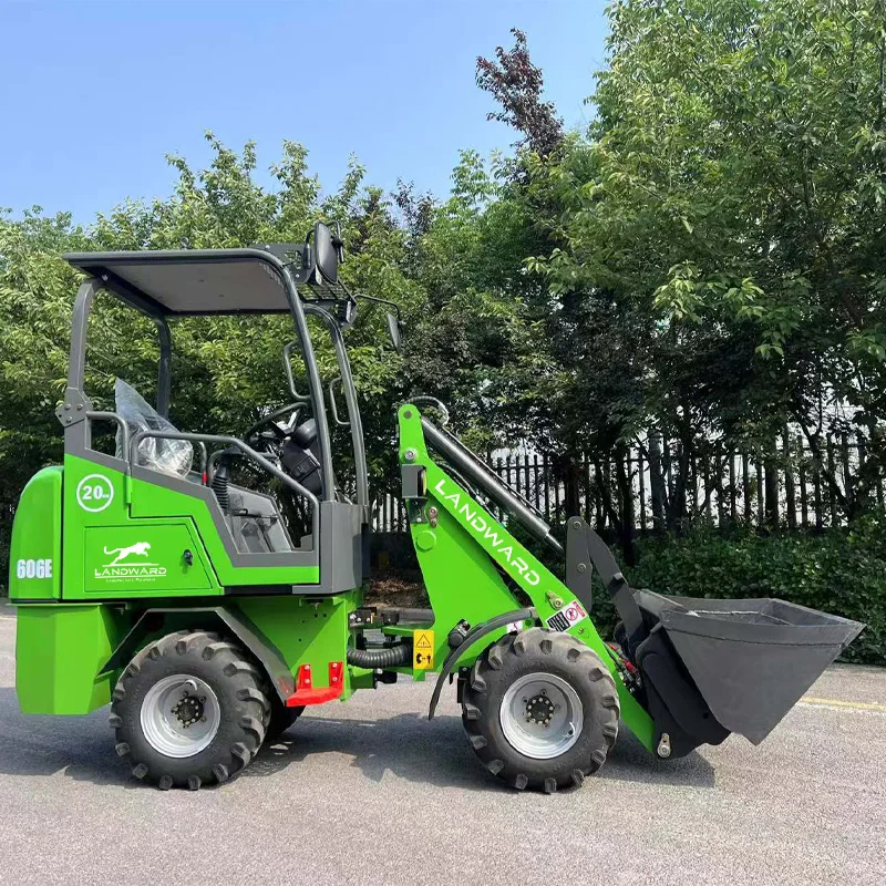 electric mini compact 4 wheel loader euro hitch battery digger garden end loaders power drive China with ce Customized for sale