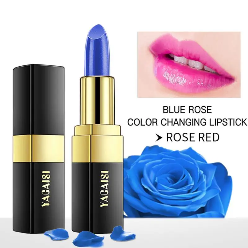 Magic Blue Lipstick Magic Fast Apply Color Changing Waterproof Lipstick Blue Changed To Pink Temperature Lip Stain Magical Black