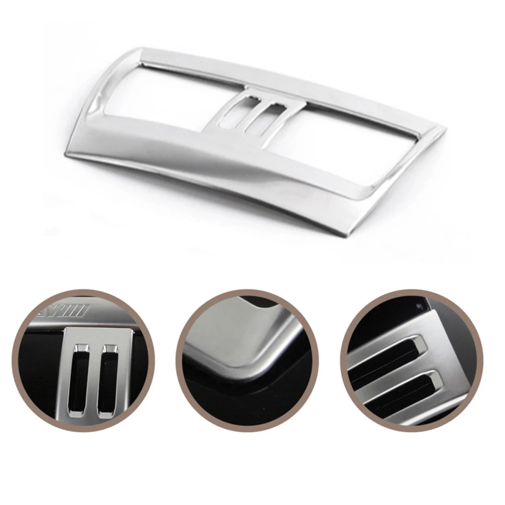Car Armrest Box Rear Seat AC Air Condition Vent Outlet Cover Trim For BMW X5 F15 F85 X6 F16 F86 Stainless Steel Interior Sticker 5