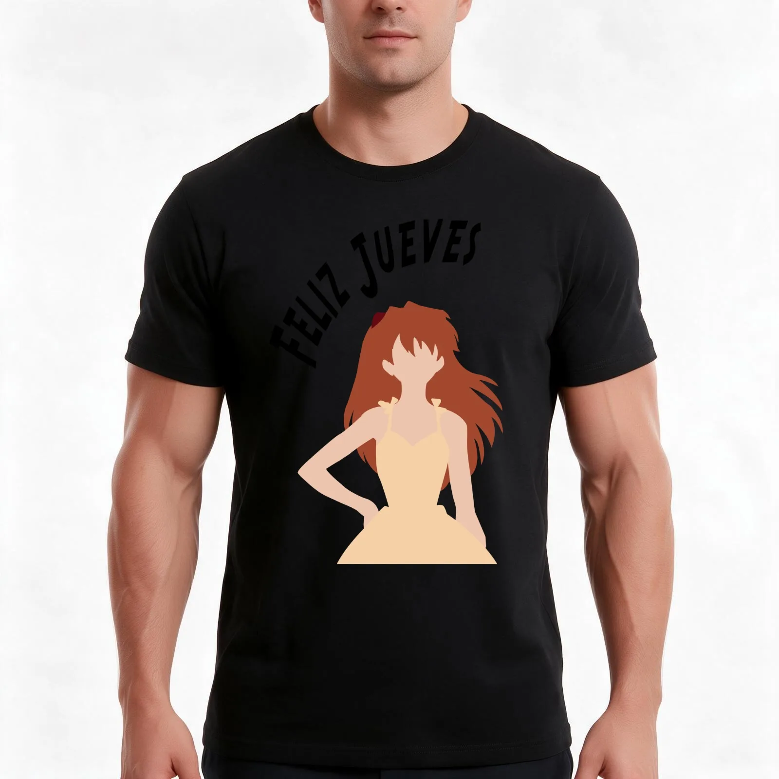 Feliz Jueves T-Shirt, Summer Casual Cotton Tee, Oversized Streetwear Tops, Vintage Graphic Print, Loose Fit Short Sleeve
