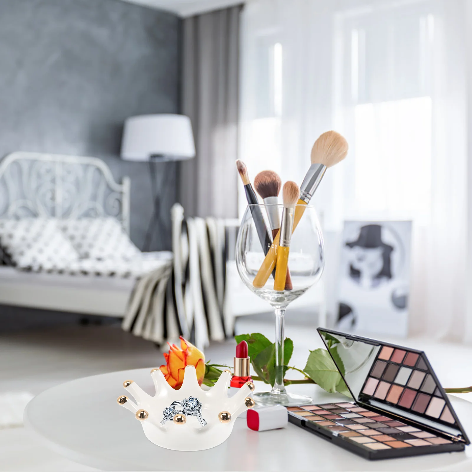 

Ceramic Jewelry Dish Ring Holder Tray Elegant Storage Organizer for Female Special Days Gifts Ring Tray Jewelry Dish