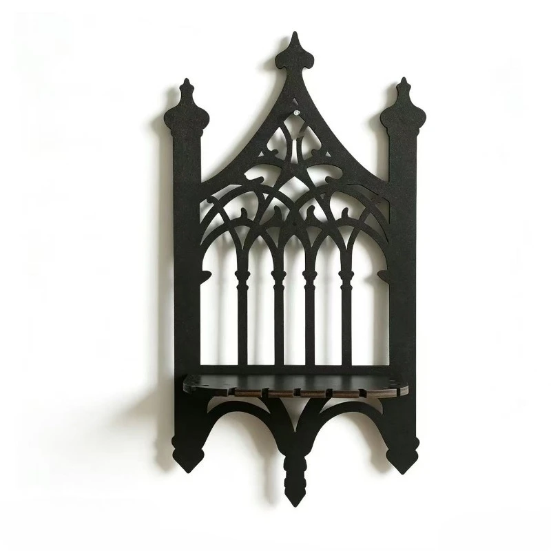 Hollow Vintage Fence Shape Wall Hanging Decor Floating Shelves Crystal Holder Room Decor Wall Decor