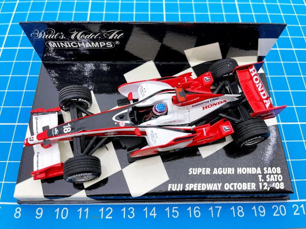 

Миниатюрная модель автомобиля в масштабе 1:43, F1, SA08, 2008, Takuma, Sato, Япония, ограниченная серия, металлическая статическая модель автомобиля из смолы, игрушка в подарок