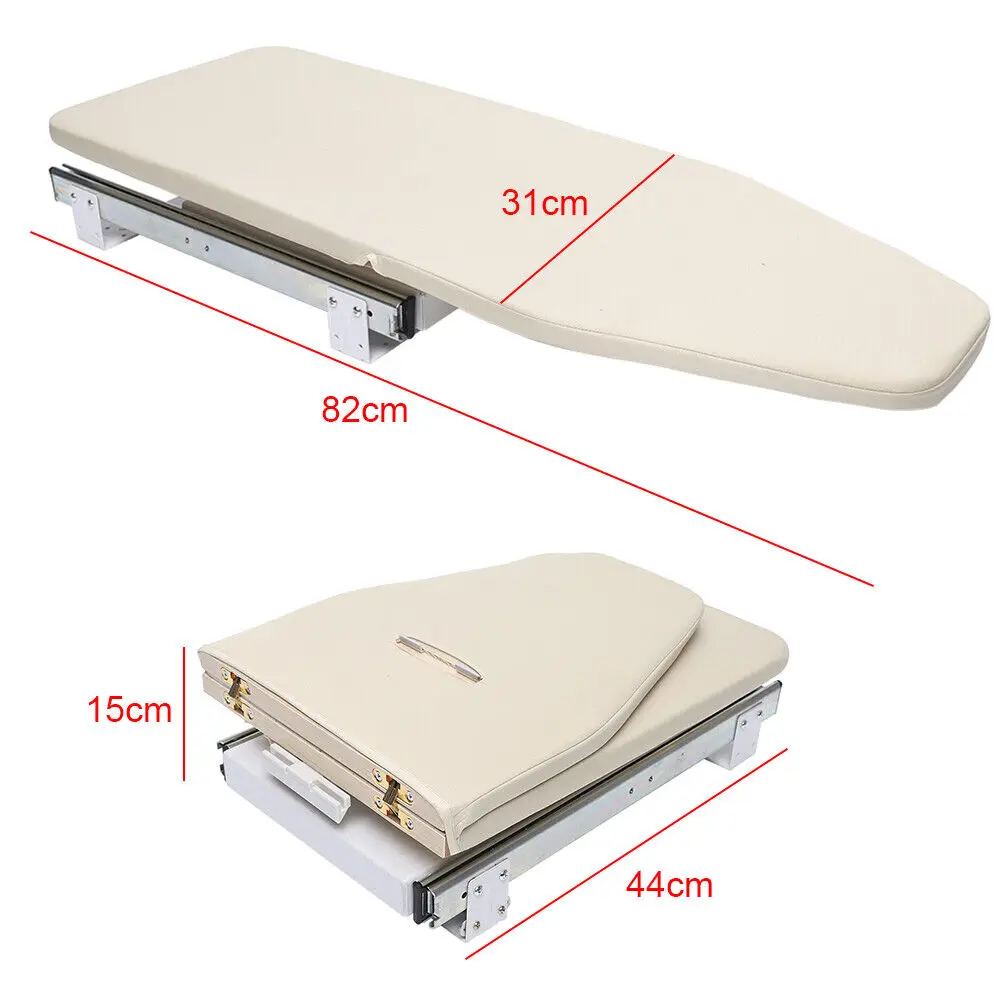 Mesa de engomar retrátil para armário, pull-out, passo afastado, rotação 180 °