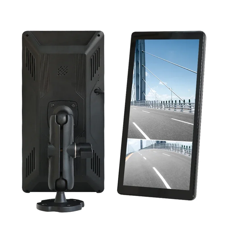 For IPoster Truck Electronic Reverse Mirror Camera 170 Degree 10.36in IPS Touch Screen 2CH DVR for Right Left Side Blind Parking