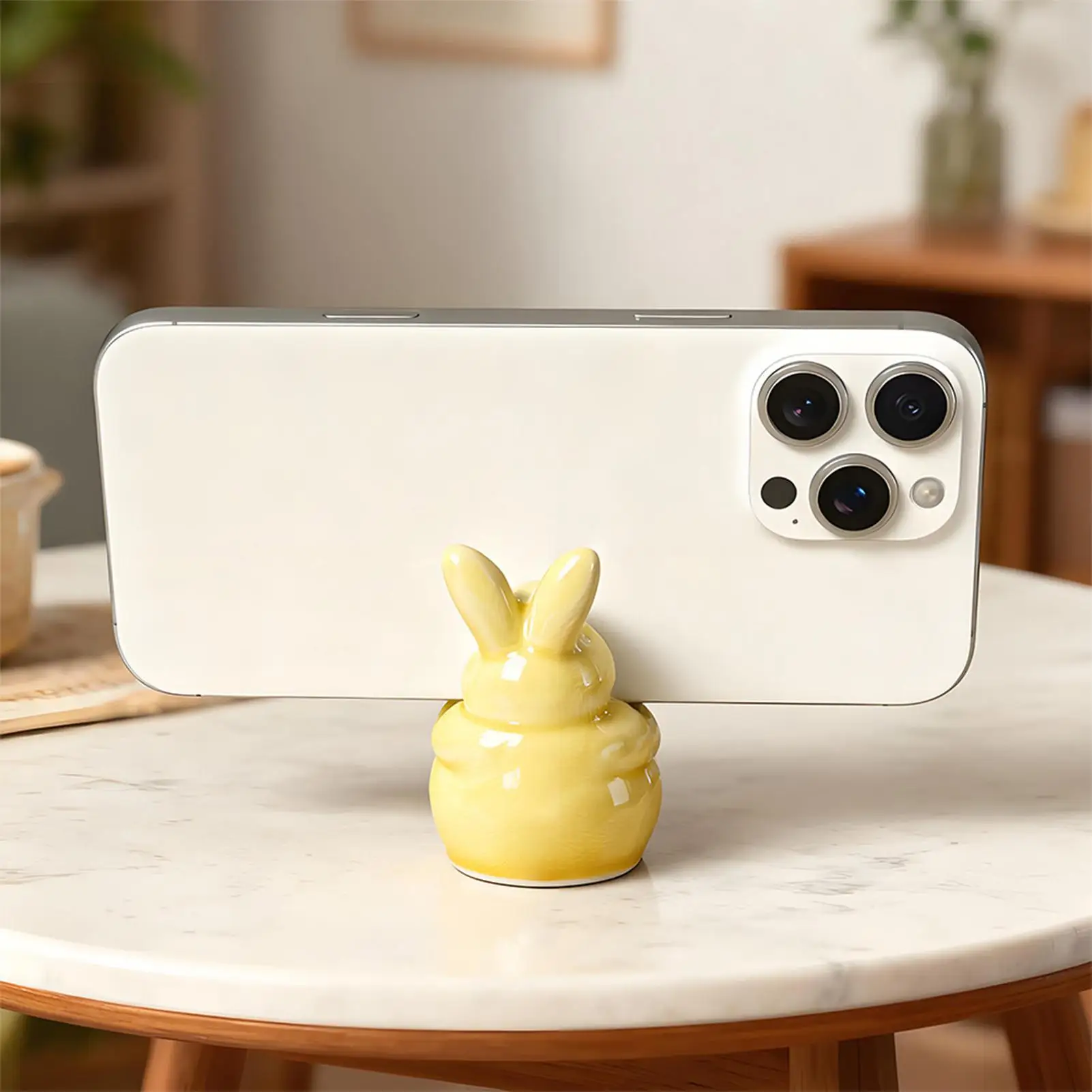 Silicone Candle Molds 3D Reusable Bunny Mould Smartphone Stand Mold For Making Soap Resin Craft Candle Wax Clay Home Easter