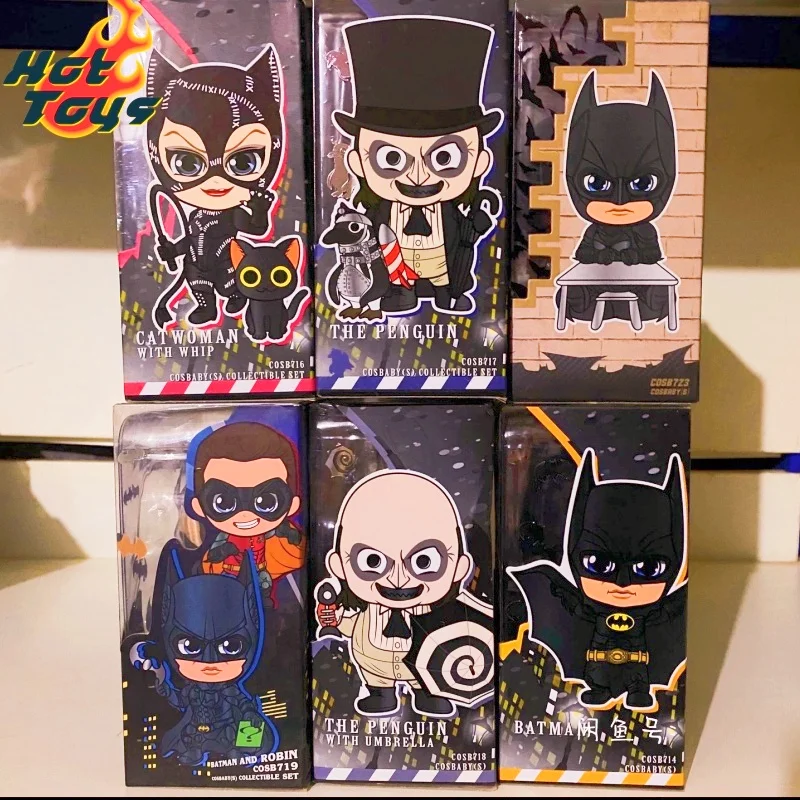 

Original Hottoys Ht Cosbaby Cosb714-718 Batman Cat Woman With Whip The Penguin With Umbrella Batman Returns Mini Model