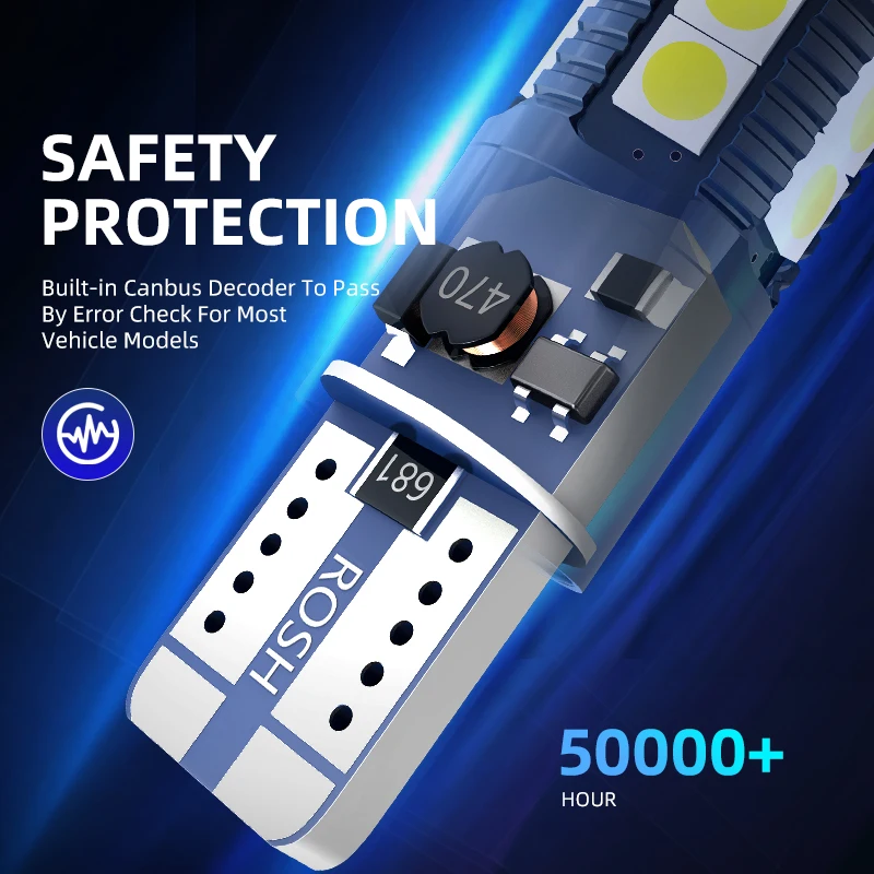 2×T10 W5W LED Clearance Parking Side Marker Lights Bulbs No Error For Volvo C30 C70 S40 S60 S70 S80 V40 V50 V70 XC70 XC60 XC90