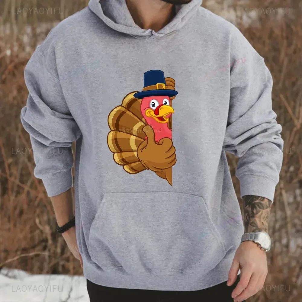 November Thanksgiving Classic Turkey Graphic Men's Hoodie To Celebrate A Happy Thanksgiving Fall Winter Long Sleeve Unisex Hoody