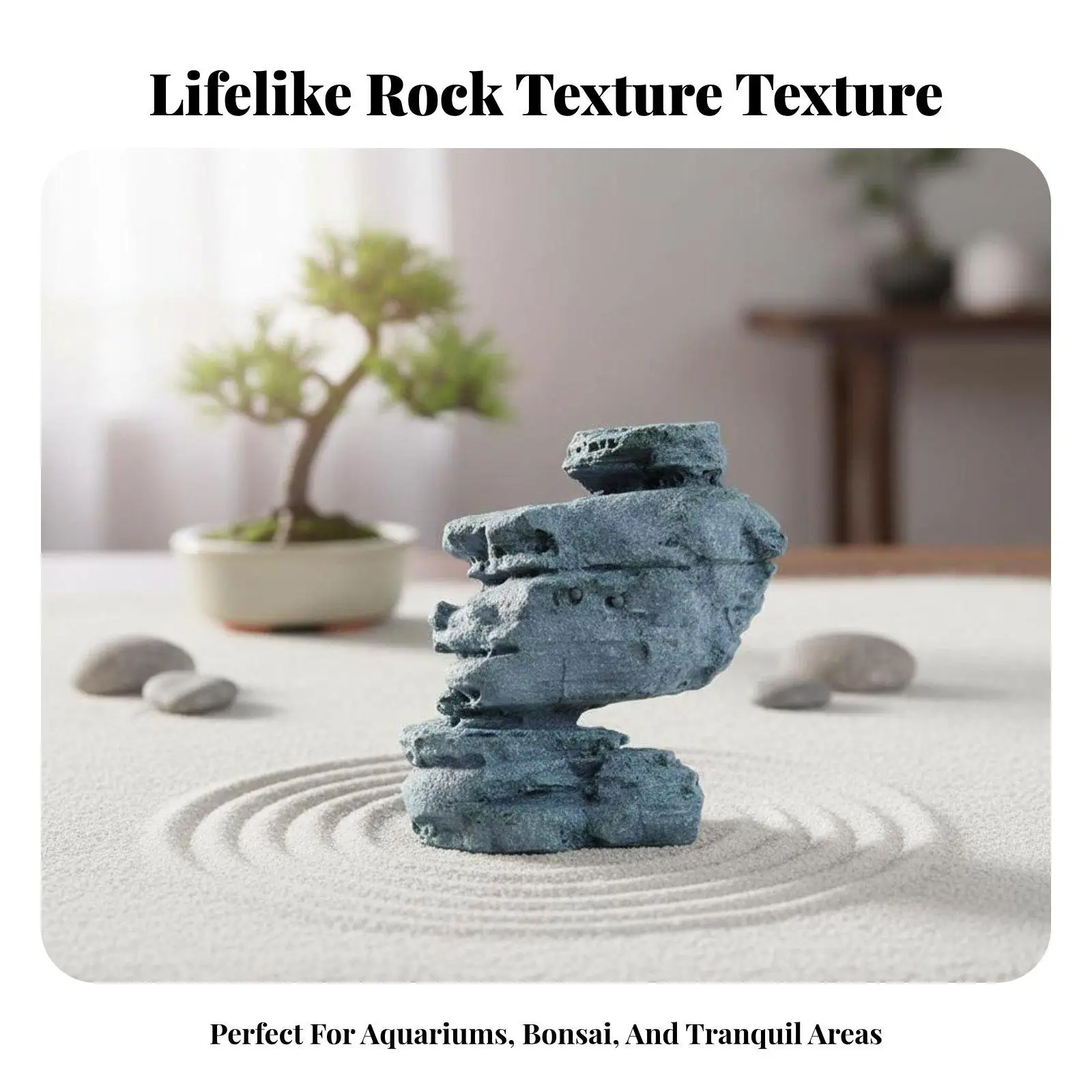 Fish Tank Rockery Resin Ornament Mini Mountain Model for Aquarium Decor Zen Stone Sculpture Bonsai Landscape Accent for Tabletop