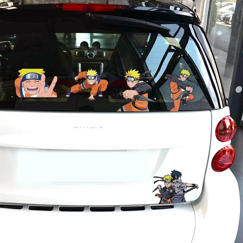 NARUTO Anime Reflective Car Sticker Uchiha Sasuke Uzumaki Naruto Body Door Decoration Sticker Children's Toy Birthday Gift