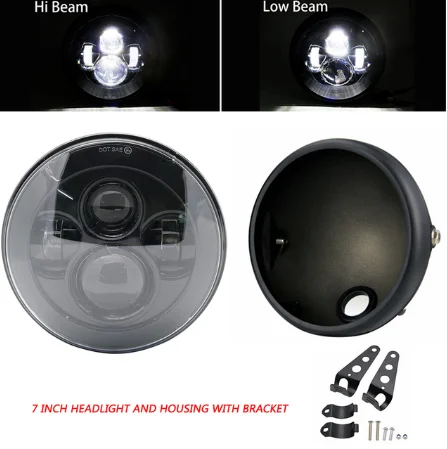 Universele 7 "Led Motorfiets Koplamp DRL H4 Koplamp Voor Honda Yamaha Suzuki Victory Kawasaki 7.5 Inch Lamp Behuizing Accessoires
